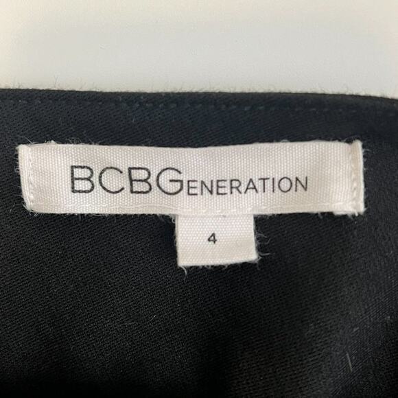 BCBGeneration Black with Ivory Stripe High Waisted Leggings Pants - Picture 12 of 14